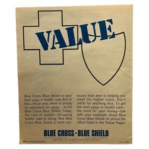 Blue Cross Blue Shield Vintage Print Ad 1964 Health Insurance Medical Value